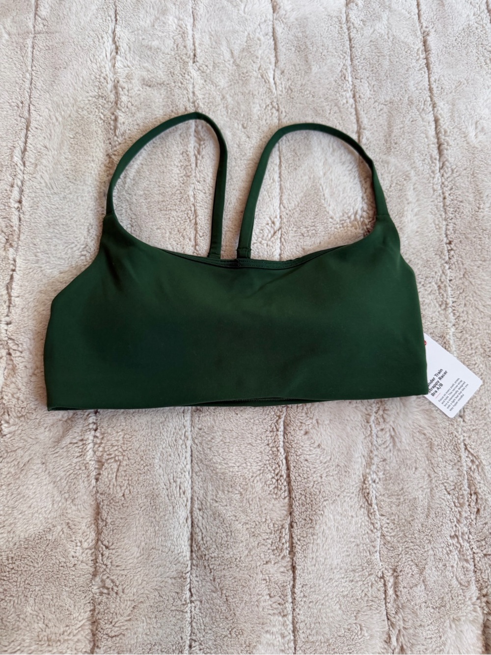 lululemon athletica Wunder Train Strappy Racer Bra A/B, Ivy Grove, Size 6